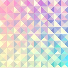 Fototapeta premium Geometric pattern with repeating triangles in a gradient of pastel hues. seamless