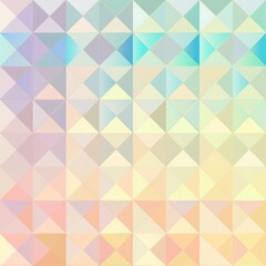 Geometric pattern with repeating triangles in a gradient of pastel hues. seamless