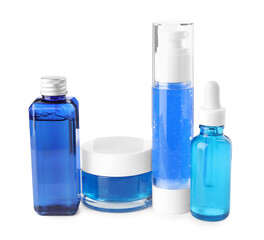 Set of luxury cosmetic products isolated on white