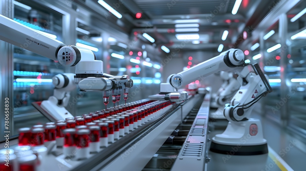 Aufkleber cutting-edge pharmaceutical production with precision robotics and advanced automation systems