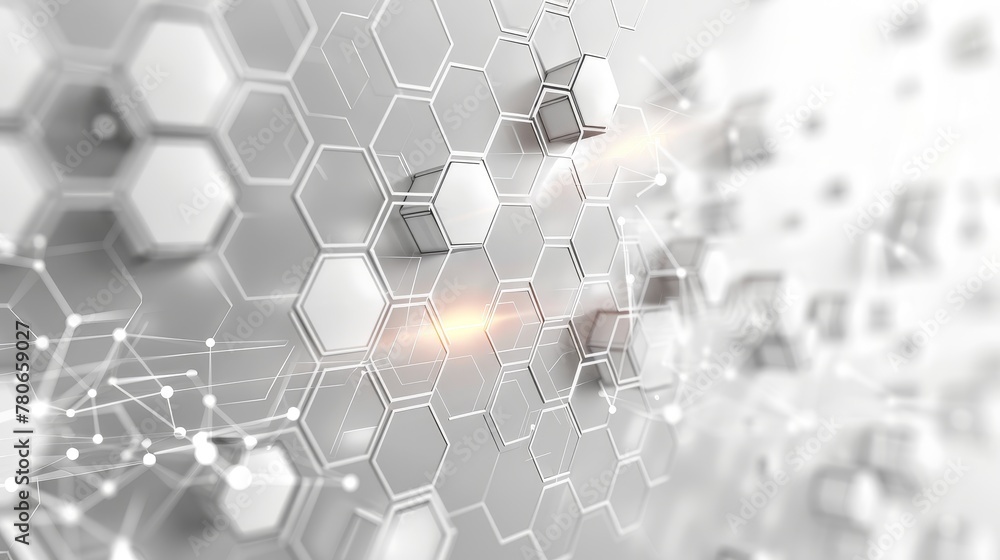 Poster a contemporary abstract backdrop characterized by hexagonal motifs and interconnecting lines