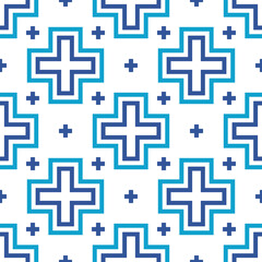Geometric cross ethnic seamless pattern in tribal.colorful in native American,Mexican,African, Scandinavian style Aztec geometric fabric folk art background.Colorful boho design for print decor.