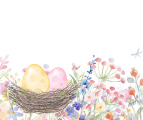 The easter holidays and colorful eggs