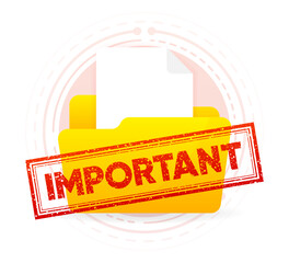 Important red rubber Stamp. Important attention notice. Vector illustration.
