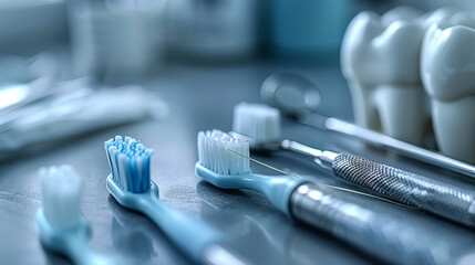 Close-up of toothbrush and open mouth.