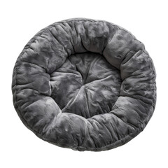 Grey Circular dog bed isolated on transparent background
