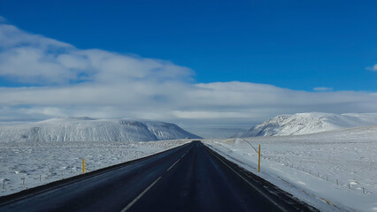 Beautiful views of the main roads in Iceland.