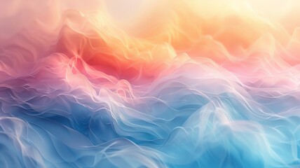 Pastel colors merge in soft blurs on this abstract backdrop, evoking serene spaciousness and a gentle calm - obrazy, fototapety, plakaty