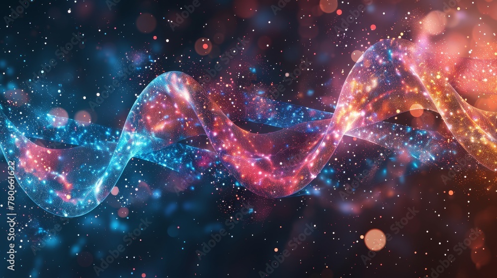 Poster a futuristic abstract vector background with dna technology elements
