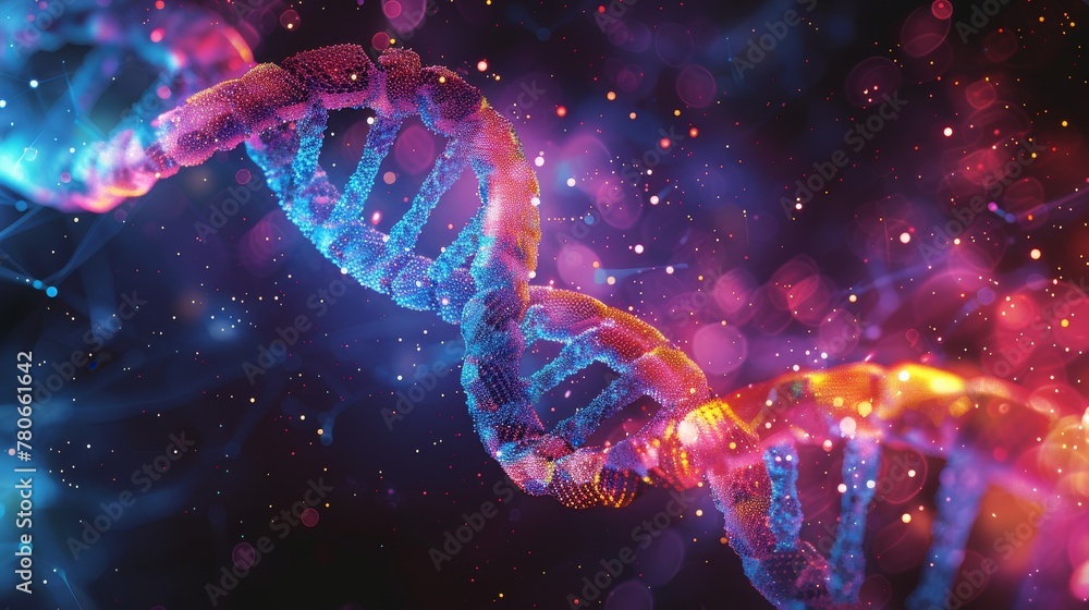 Poster a futuristic abstract vector background with dna technology elements