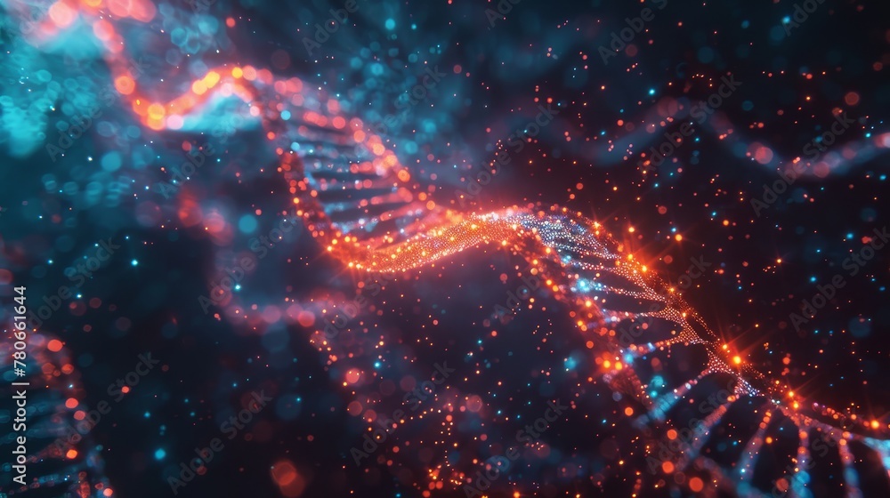 Poster a futuristic abstract vector background with dna technology elements