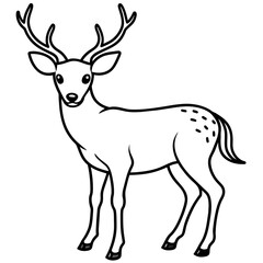       Deer vector illustration style. with line art.