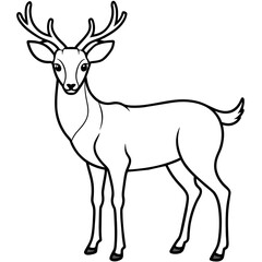       Deer silhouette vector illustration style.
