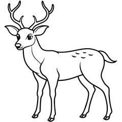       Deer silhouette vector illustration style.
