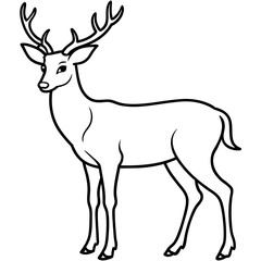       Deer silhouette vector illustration style.
