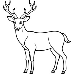       Deer silhouette vector illustration style.
