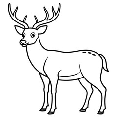 Obraz premium Deer vector illustration style. 