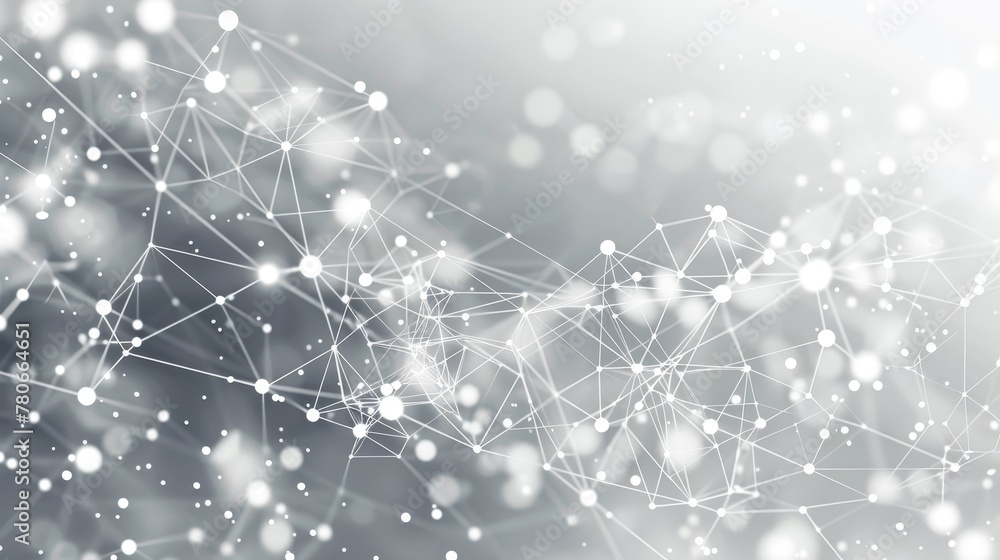 Poster a stylish abstract illustration featuring a network pattern of connected dots and lines