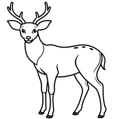 Fototapeta premium Deer silhouette vector illustration style. 