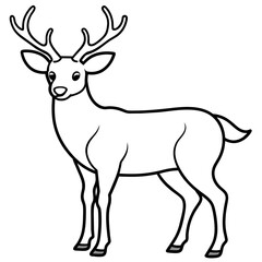       Deer silhouette vector illustration style.
