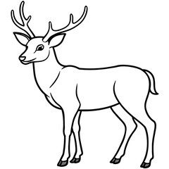Fototapeta premium Deer silhouette vector illustration style. 