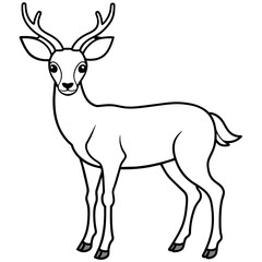Fototapeta premium Deer silhouette vector illustration style. 