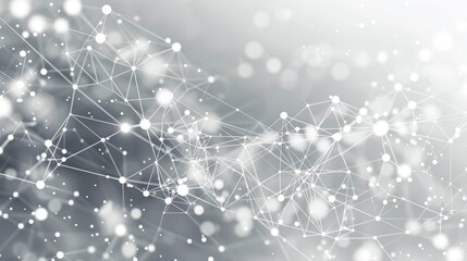 A stylish abstract illustration featuring a network pattern of connected dots and lines