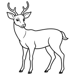 Fototapeta premium Deer silhouette vector illustration style. 