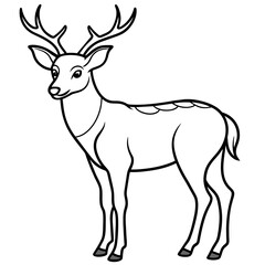       Deer silhouette vector illustration style.

