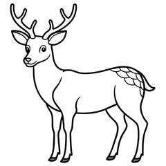 Fototapeta premium Deer silhouette vector illustration style. 