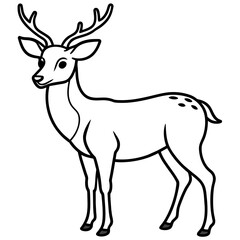       Deer silhouette vector illustration style.
