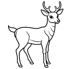Obraz premium Deer silhouette vector illustration style. 