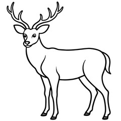 Fototapeta premium Deer silhouette vector illustration style. 