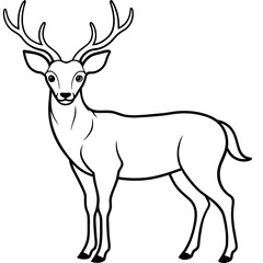       Deer silhouette vector illustration style.
