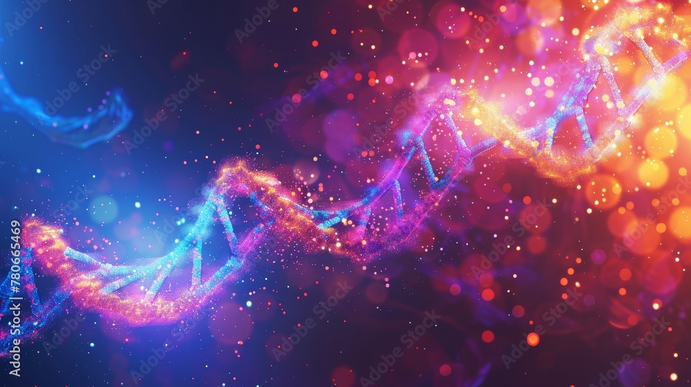 Poster a visually striking abstract vector background illustrating futuristic dna technology elements