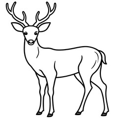 Fototapeta premium Deer vector illustration style. 