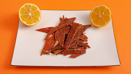 Dried salty beef slices snack