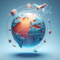 abstract travel globe