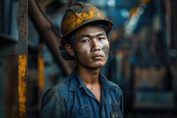 Portrait of a young male welder