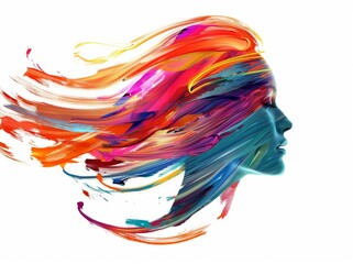 KS colorful_paint strokes_forming the shape of womans (