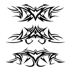 Collection of abstract tribal tattoo designs