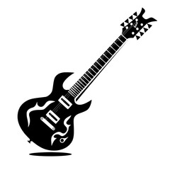 guitar, electric, music, instrument, rock, isolated, musical, string, bass, white, black, sound, vector, equipment, jazz, strings, play, musician, wood, concert, red, metal, band, acoustic, electric g - obrazy, fototapety, plakaty