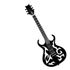 Naklejka premium guitar, electric, music, instrument, rock, isolated, musical, string, bass, white, black, sound, vector, equipment, jazz, strings, play, musician, wood, concert, red, metal, band, acoustic, electric g