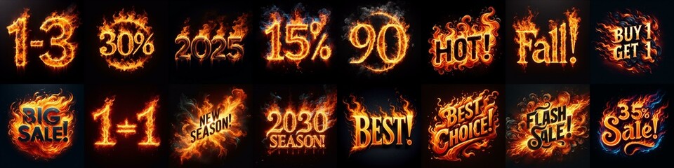 Sale fire and flame concept. AI generated illustration