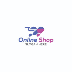 Vector abstract modern ecommerce logo design colorful gradient shopping bag logo template