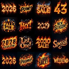 Sale fire and flame concept. AI generated illustration