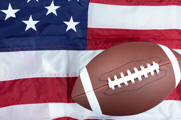 football on United States flag 