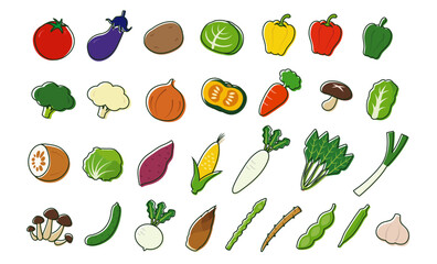 シンプルな野菜のイラストセット