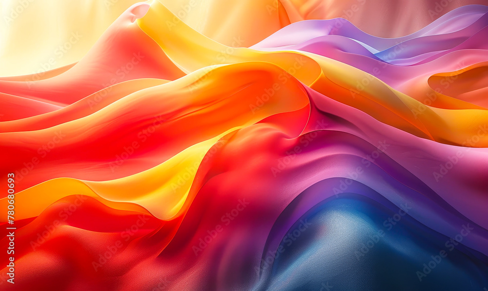 Poster vibrant colorful curved lines - dynamic flowing gradient background - smooth abstract waves pattern 