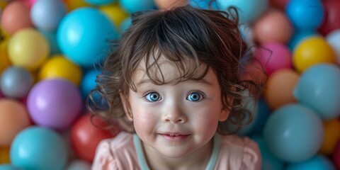 Fototapeta na wymiar A portrait capturing the innocent joy of a little girl at the playground.